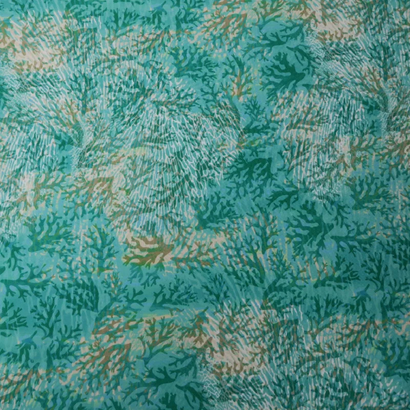 Fantastic Offers Aqua and Yellow Corals Spandex Stretch Fabric