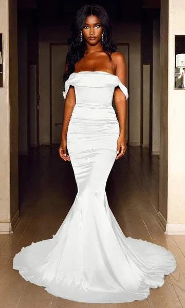 Today’s Special Plaid White Evening Dress