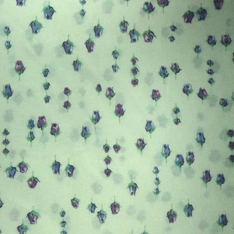 Limited Time Offer Purple and Blue Flowers Printed Cotton Blended Broadcloth