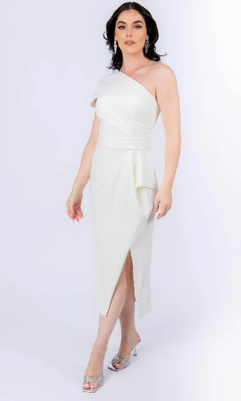 Price Drop Terani Couture 232C1121 - Asymmetrical Cocktail Dress With Slit