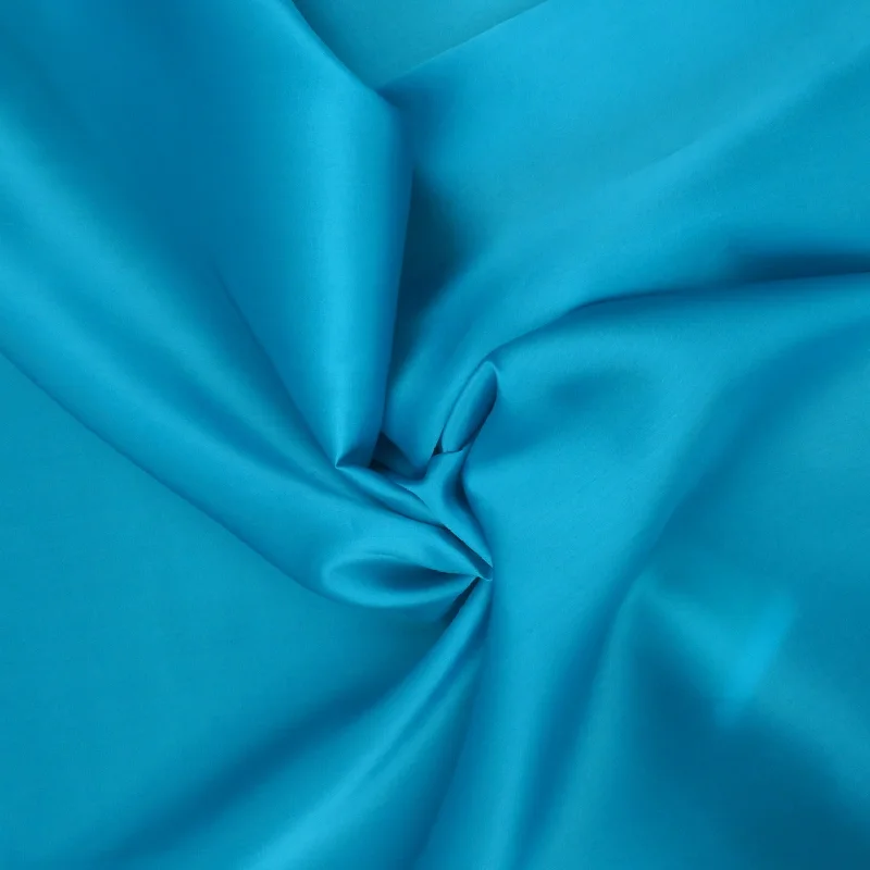 Exclusive Savings Solid Aqua Silk Satin Organza Fabric 54" 12mm