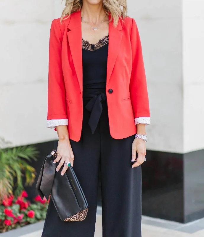 Online Exclusive 3/4 Sleeve Crepe Blazer In Cayenne