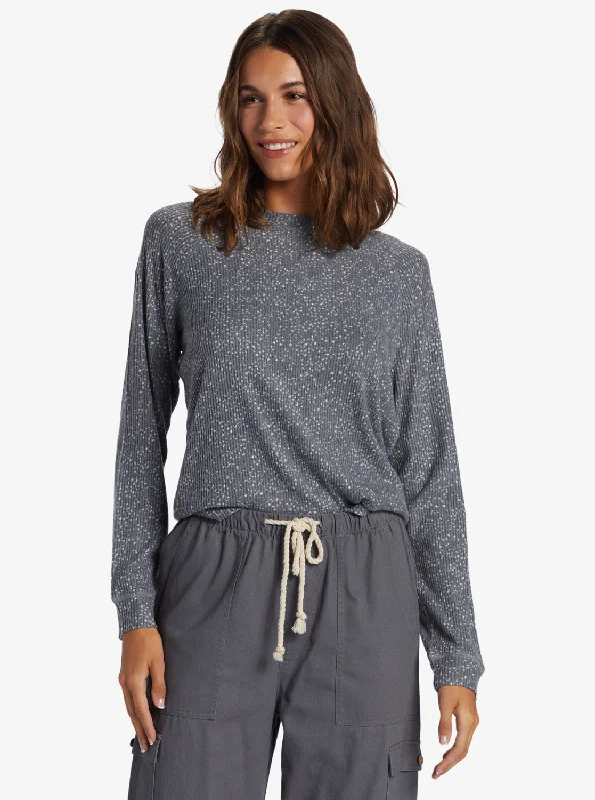 Take Advantage Anchors Away Crew Rib Crew Neck Top - Turbulence Confetti Dreams