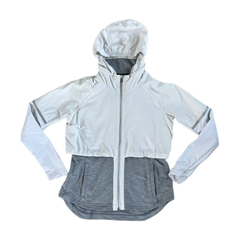 Fantastic Offers Athletic Jacket By Athleta In Grey, Size: M