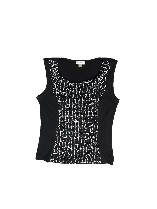 Special Savings Black & White Top Sleeveless Calvin Klein, Size M