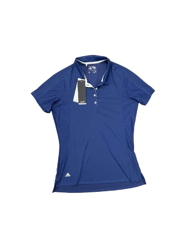 Sale Event Blue Athletic Top Short Sleeve Adidas, Size S