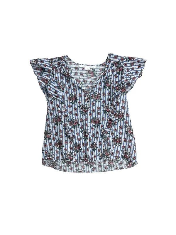 Today Only Blue & White Top Short Sleeve Veronica Beard, Size 8