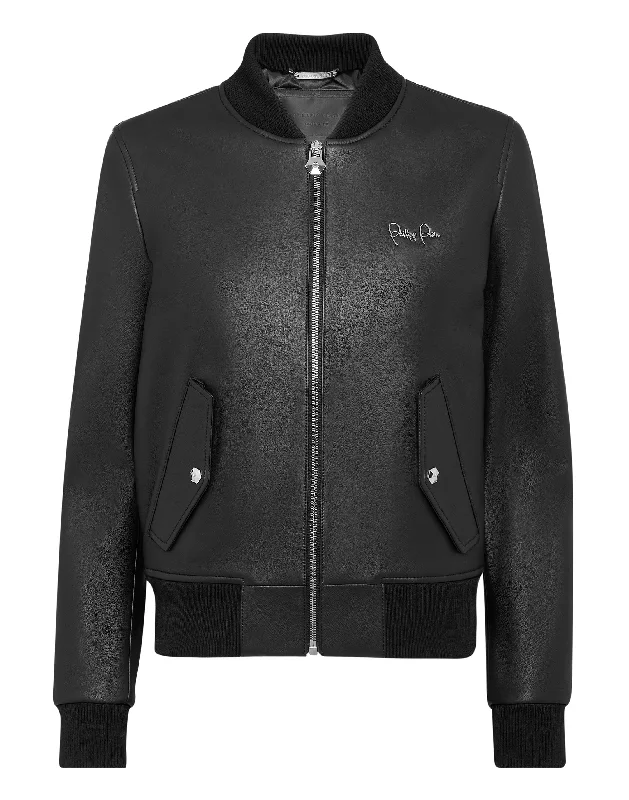 Online Specials Bomber Leather Jacket
