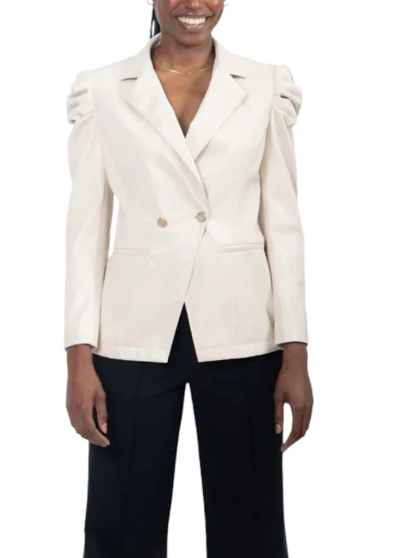Act Now Bradshaw Blazer In Sandshell Vegan Leather