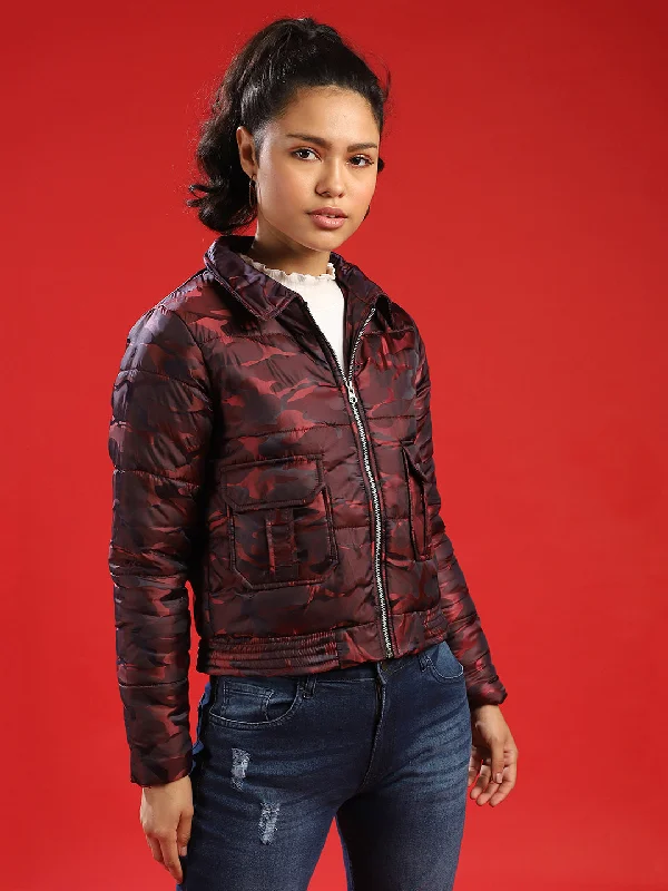 Savings Bonanza Campus Sutra Women Graphic Design Stylish Casual Bomber Jacket