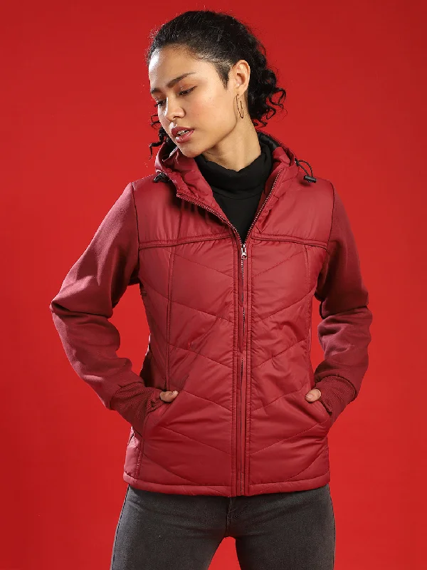 Markdown Madness Campus Sutra Women Solid Stylish Casual Bomber Jacket