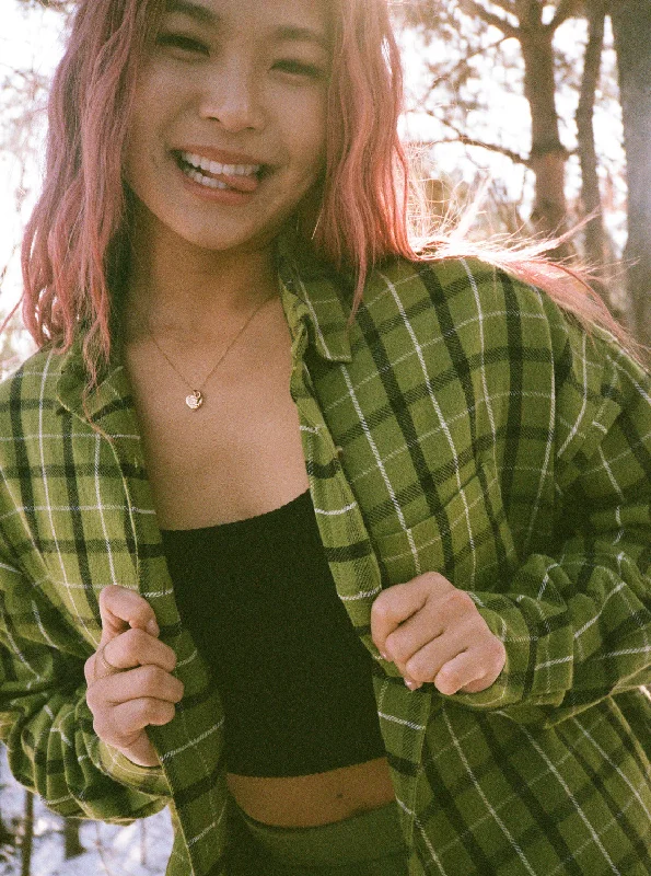Limited Edition Chloe Kim Oversized Flannel Shirt - Iguana Platz Plaid