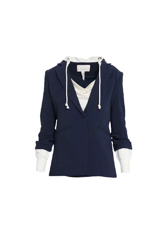 Markdowns Cinq a Sept Hooded Khloe Jacket, Navy/Heather Grey