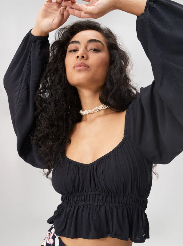 Hot Deal Cool Winds Woven Top Woven Top - Anthracite