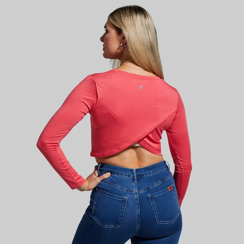 Buy Now Cross You Off Cropped Long Sleeve (Fiery Rose)