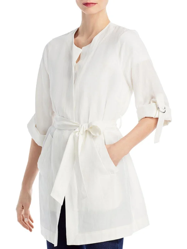 Limited Availability Francesca Womens Linen Blend Wrap Jacket