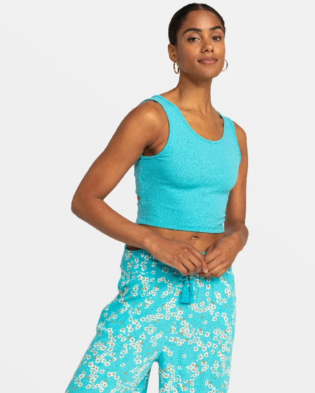 Steals and Deals Good Keepsake Crop Top - Maui Blue