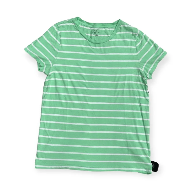 Limited Time Discount Green & White Top Short Sleeve Basic J. Crew, Size L