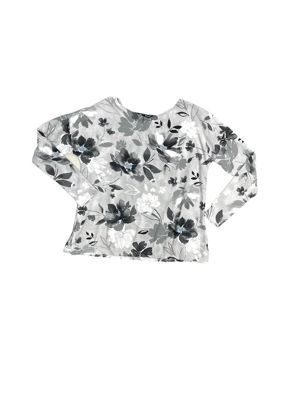 Weekend Flash Sale Grey & White Top Long Sleeve Simply Vera, Size M