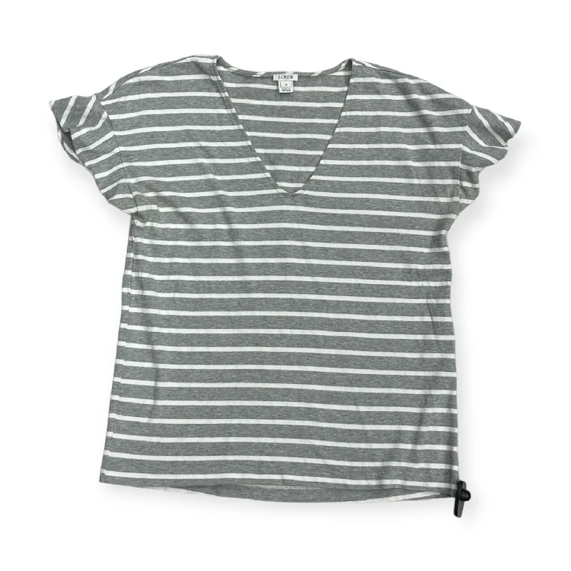 TIME-Limited Offer Grey & White Top Short Sleeve J. Crew, Size M