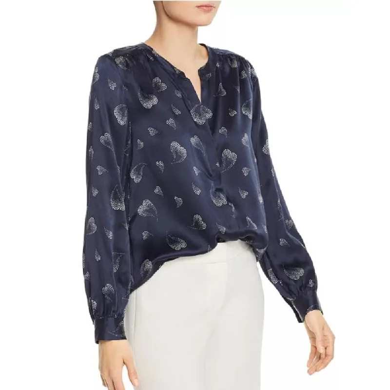 Discount Deals Joie Women's Mintee Midnight Silk Blouse with Heart Print