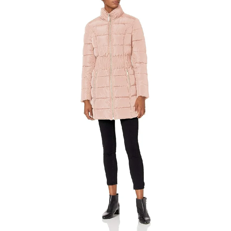Midnight Madness LAUNDRY BY SHELLI SEGAL Women 3/4 Puffer Cinched Waist Faux Fur Hood Dusty Pink Midnight Madness LAUNDRY BY SHELLI SEGAL Women 3/4 Puffer Cinched Waist Faux Fur Hood Dusty Pink