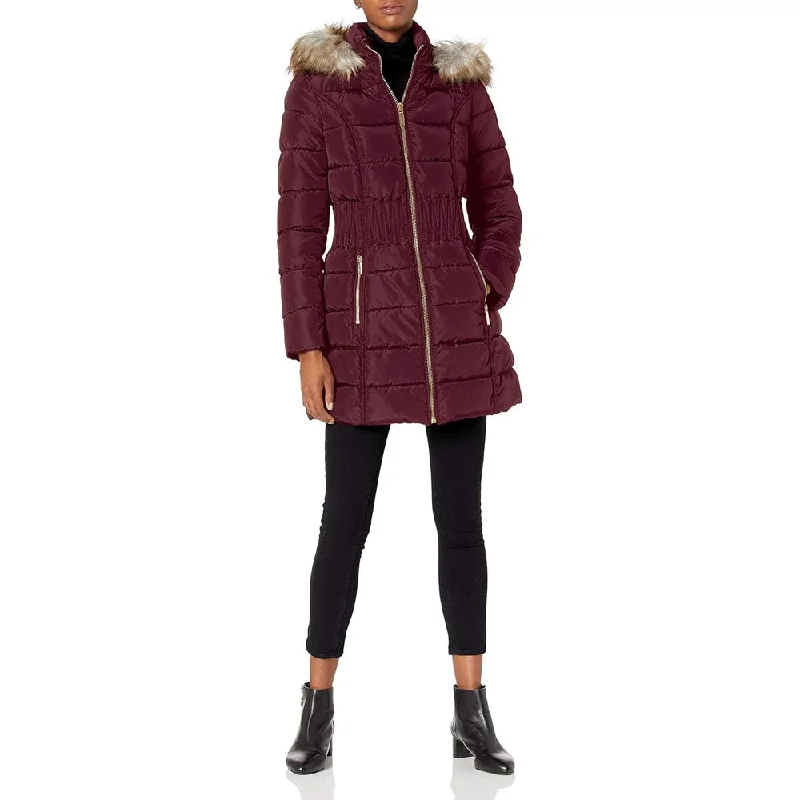 Savings Galore LAUNDRY BY SHELLI SEGAL Women 3/4 Puffer Zig Zag Cinch Waist Faux Fur Hood Coat Savings Galore LAUNDRY BY SHELLI SEGAL Women 3/4 Puffer Zig Zag Cinch Waist Faux Fur Hood Coat
