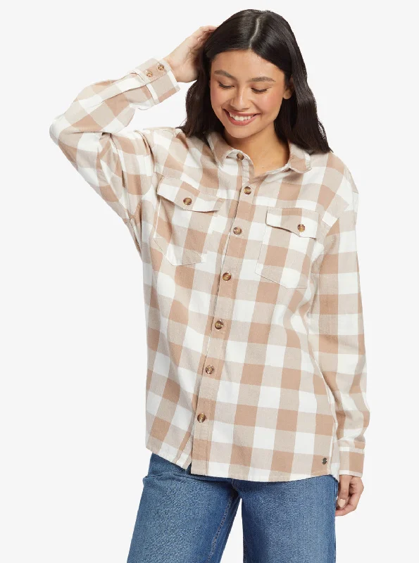 Weekend Deal Let It Go Long Sleeve Flannel Shirt - Wild And Free Check