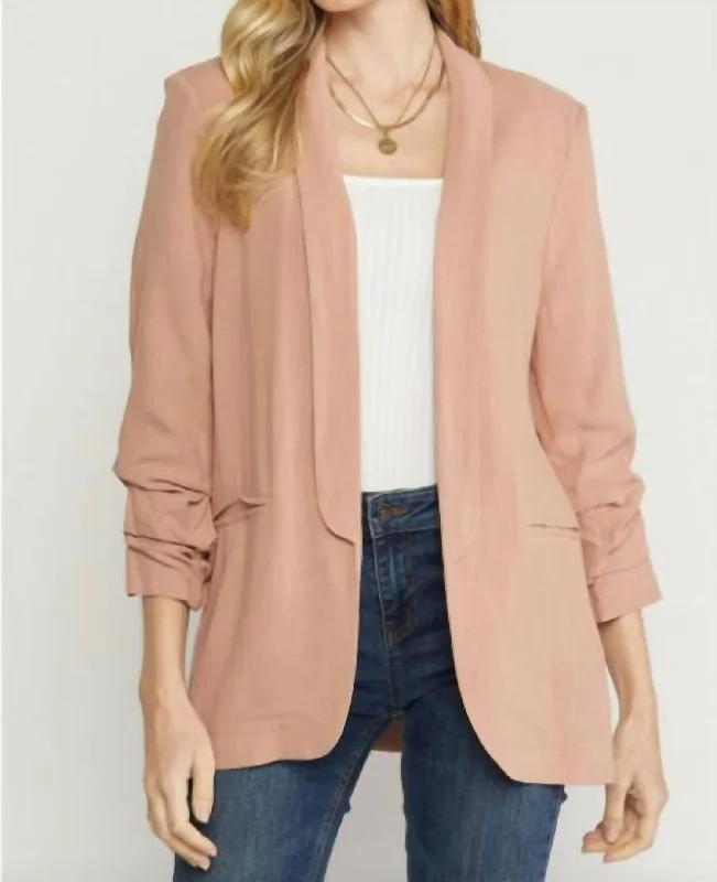 Mega Sale Linen Blazer In Blush