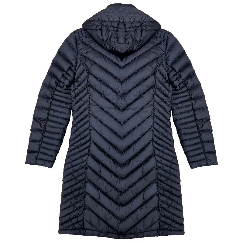 Closeout Michael Michael Kors Women Chevron Double Layer Zipper 3/4 Hooded Packable Coat