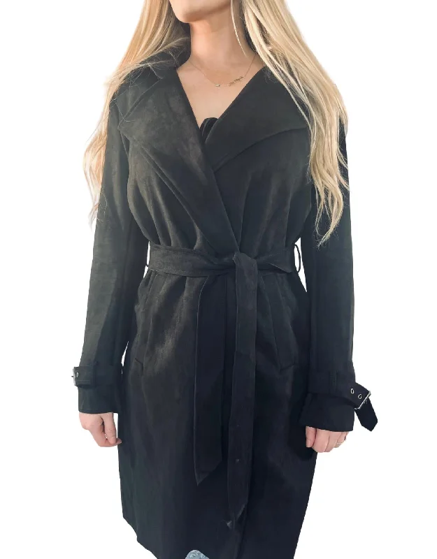 Reduced Prices Midnight Call Trench Coat In Black