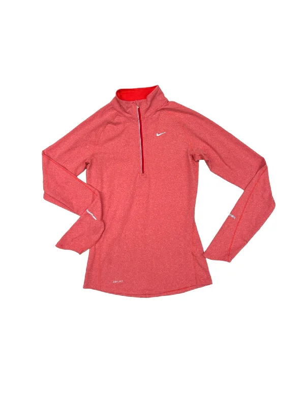 Extra Discounts Orange Athletic Top Long Sleeve Collar Nike Apparel, Size Xs