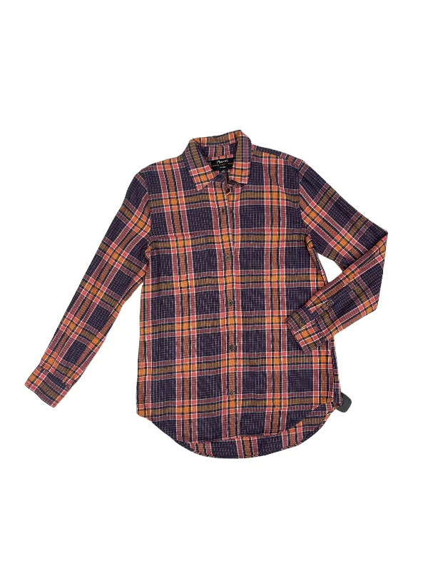 Early Access Orange Blue Top Long Sleeve Madewell, Size Xs