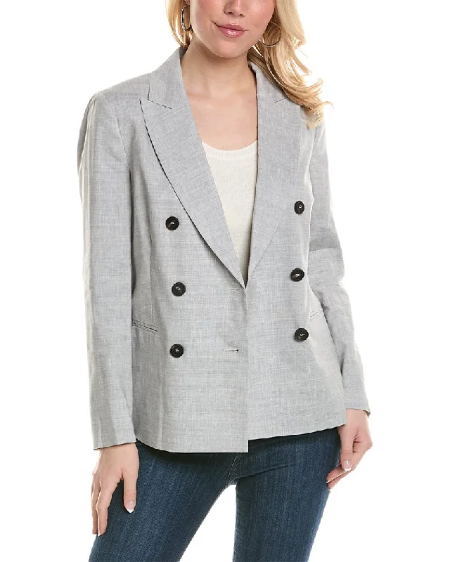 Epic Deals Peserico Double-Breasted Wool & Linen-Blend Jacket