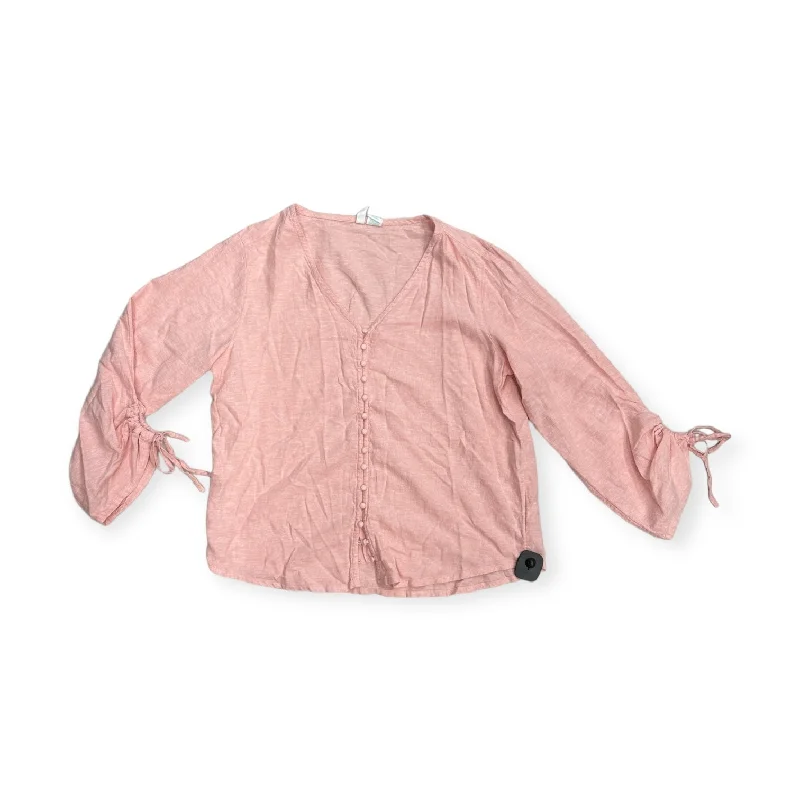 Special Discount Pink Top Long Sleeve Cynthia Rowley, Size M