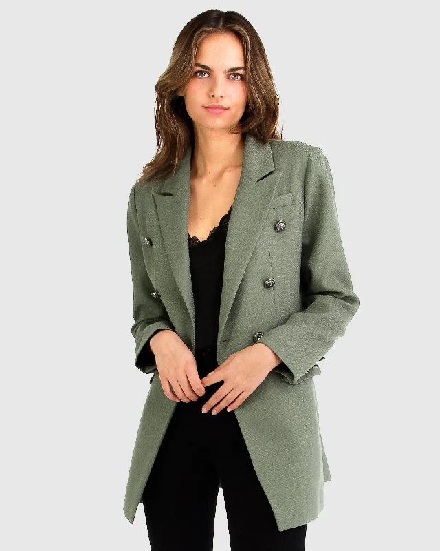 Deal Frenzy Princess Polina Textured Weave Blazer - Military