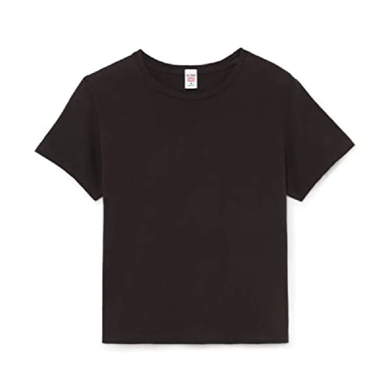 Don't Wait RE/DONE Women's Black Boxy Washed Black Short Sleeve Crew Neck T-Shirt