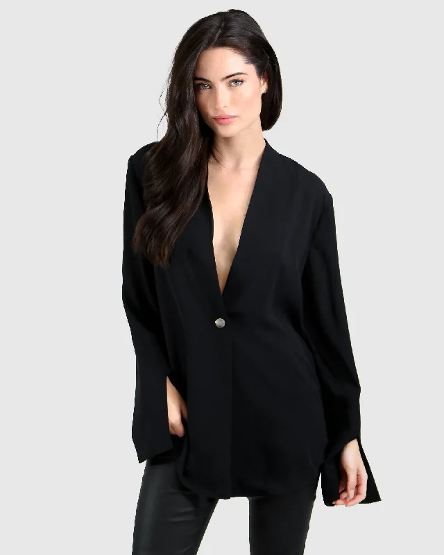 Inventory Reduction Sheer Genius Lightweight Blazer - Black
