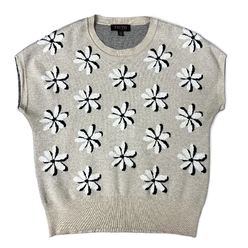 Bargain Bin Sweater Short Sleeve By Truth In Cream, Size: M