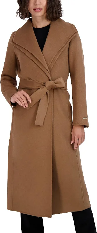 Act Now TAHARI Women's Maxi Double Face Wool Blend Wrap Coat, Camel, X-Large