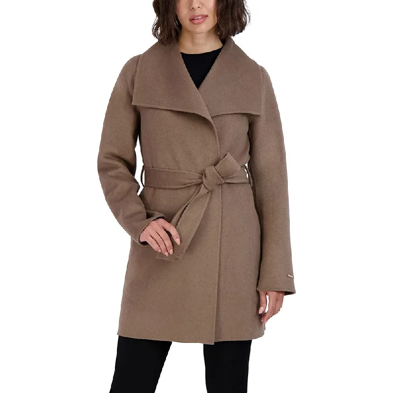 Special Discount Tahari Women's Mink Wool Wrap Coat Belted Jacket
