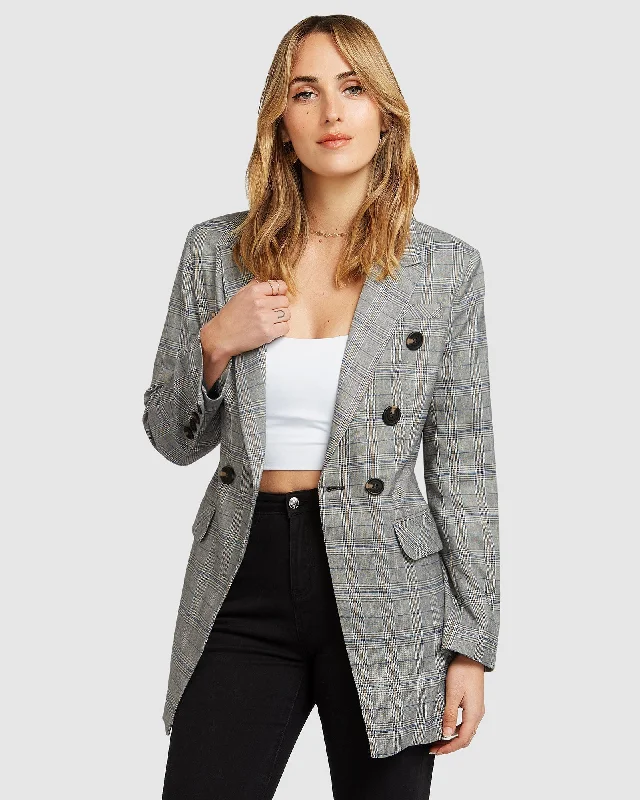 Limited Time Discount Too Cool For Work Plaid Blazer