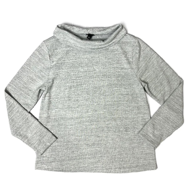 Online Exclusive Top Long Sleeve By Ann Taylor In Grey, Size: L