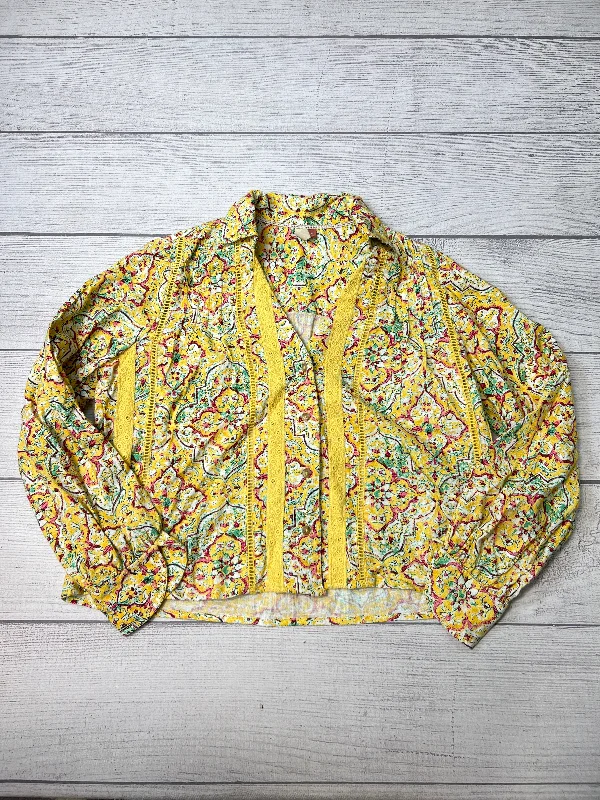 Limited Quantity Top Long Sleeve By Pilcro In Yellow Size: Xs