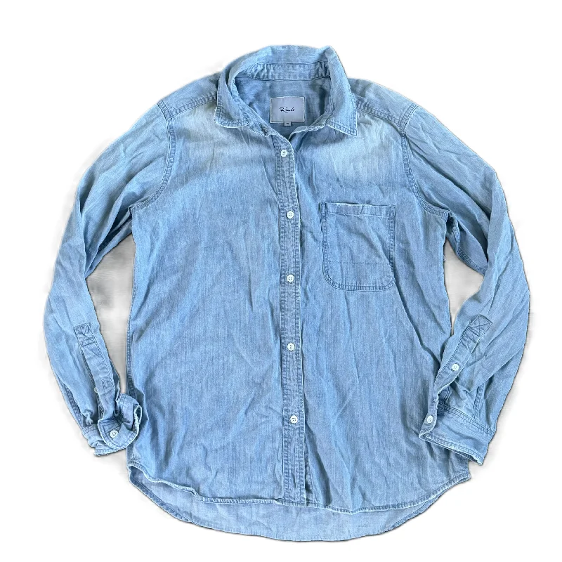 Unbeatable Prices Top Long Sleeve By Rails In Blue Denim, Size: M