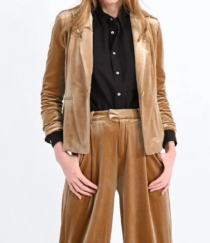 Must-Have Deals Velvet Blazer In Gold