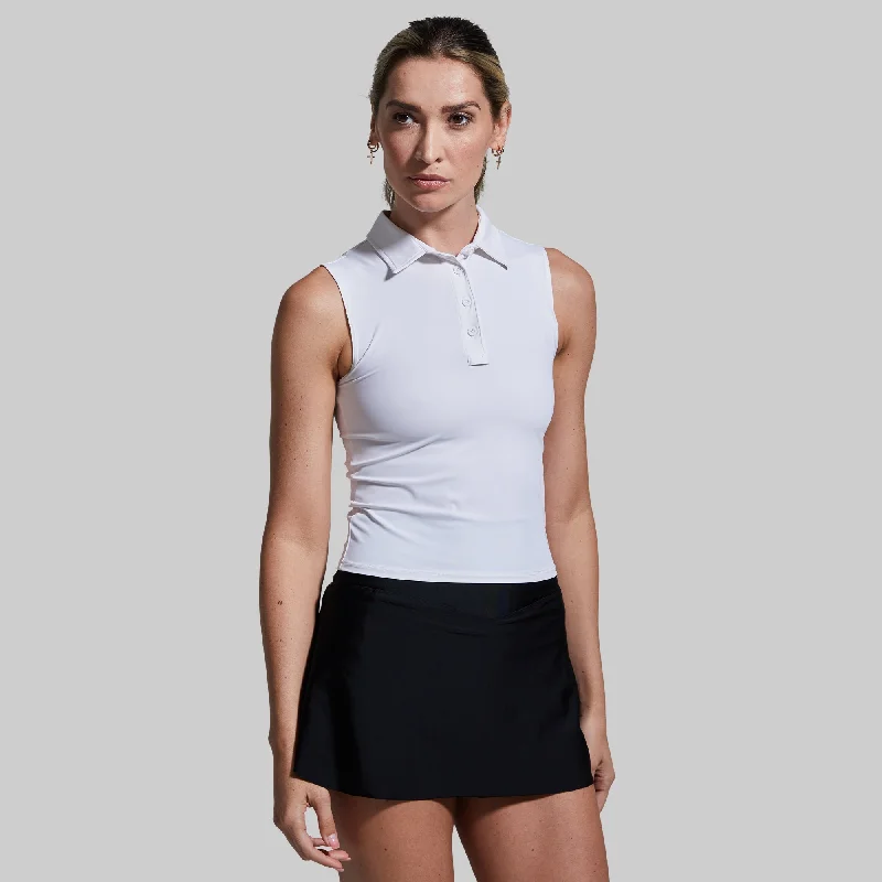 Don’t Miss Out Victory Sleeveless Polo (White)