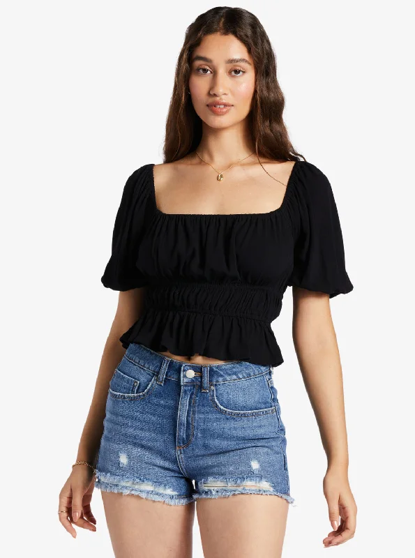 New Deals Warm Winds Crop Top - Anthracite