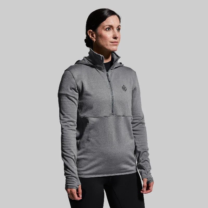 Stock Up and Save Women's Quiver Half Zip Hoodie (Wolf Grey)
