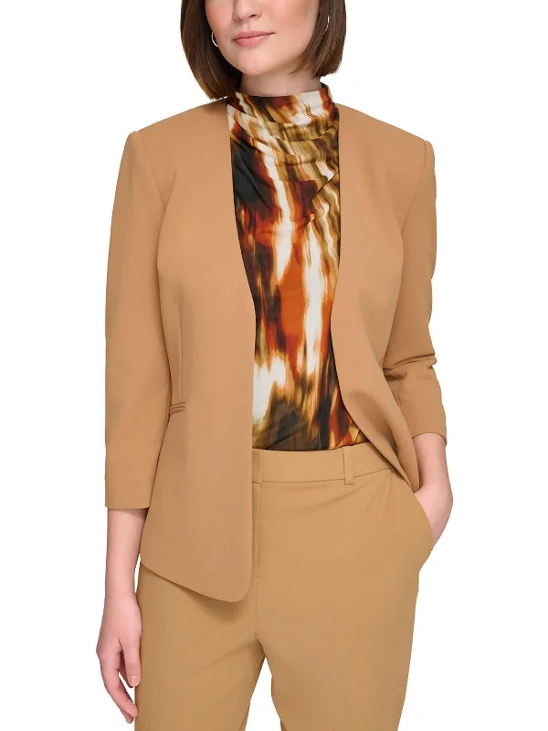Can't Miss Womens Scuba Office Wear Open-Front Blazer